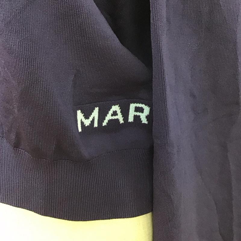 マークジェイコブス MARCJACOBS カーディガン 長袖 N623C02RE21 クルーネック クロップド丈 M ロゴ、文字 紺 / ネイビー / レディース USED 古着 中古 10109657