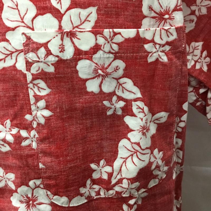 古着 USED シャツ、ブラウス 半袖 半袖シャツ カラーシャツ 半袖カットソー アロハシャツ 4L 総柄 X 花柄 白 / ホワイト / X 赤 / レッド /  メンズ USED 古着 中古 10108538