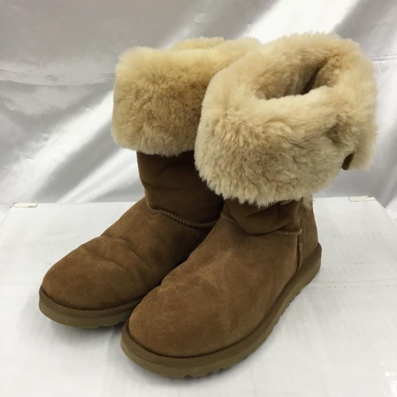 アグ UGG ブーツ 一般 1873 Bailey Button Triplet 25cm 25.0cm 無地 キャメル / キャメル / レディース USED 古着 中古 10105873