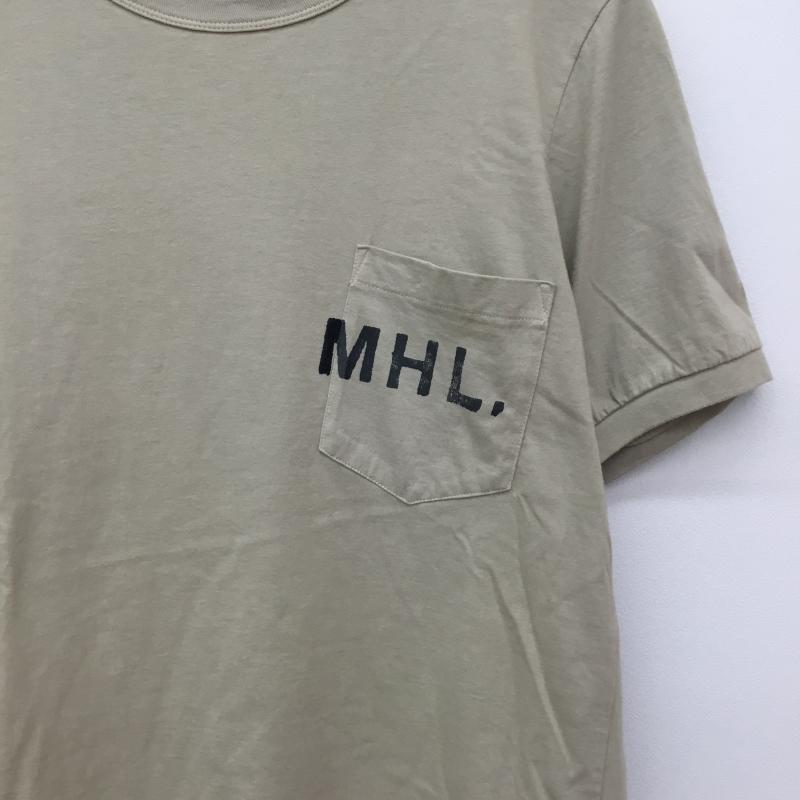 エムエイチエル MHL. Tシャツ 半袖 M ロゴ、文字 ベージュ / ベージュ / レディース USED 古着 中古 10134149