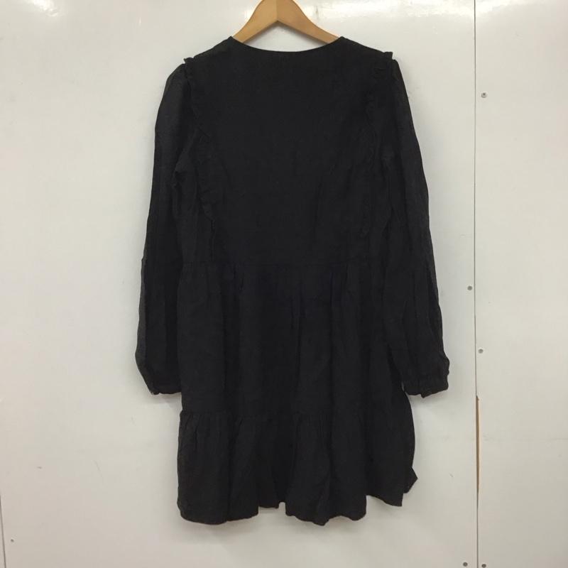 ザラ ZARA チュニック 長袖 M 無地 黒 / ブラック / レディース USED 古着 中古 10139495