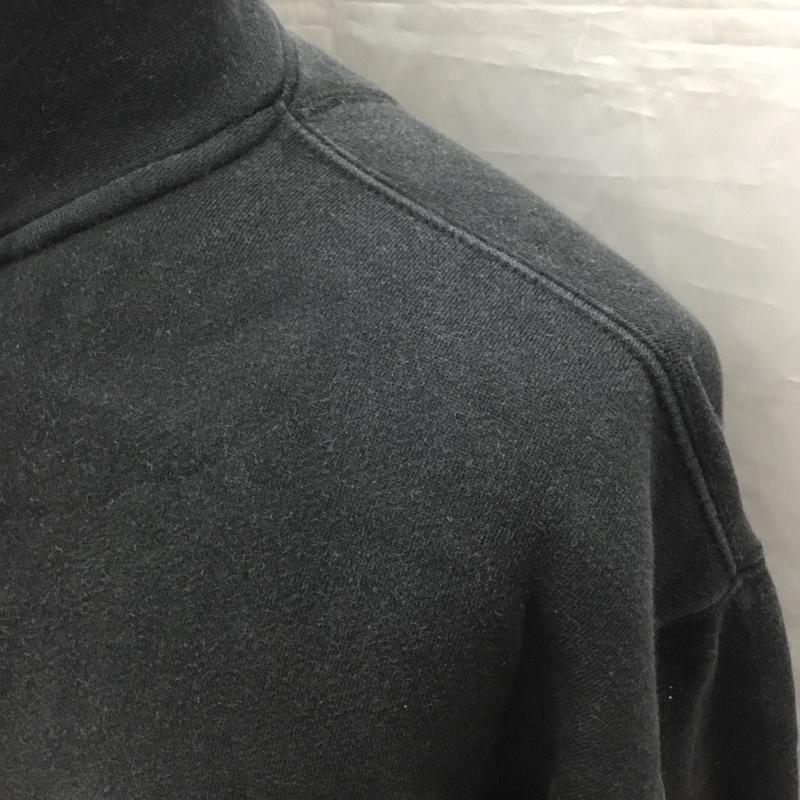 古着 USED トレーナー 長袖 長袖トレーナー スウェット ジップアップネック リブスウェットカットソー L ロゴ、文字 黒 / ブラック /  メンズ USED 古着 中古 10120694