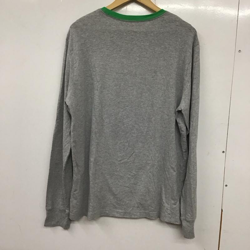 リーバイス Levi s カットソー 長袖 長袖カットソー プリントカットソー クルーネック M ロゴ、文字 灰 / グレー / メンズ USED 古着 中古 10137226