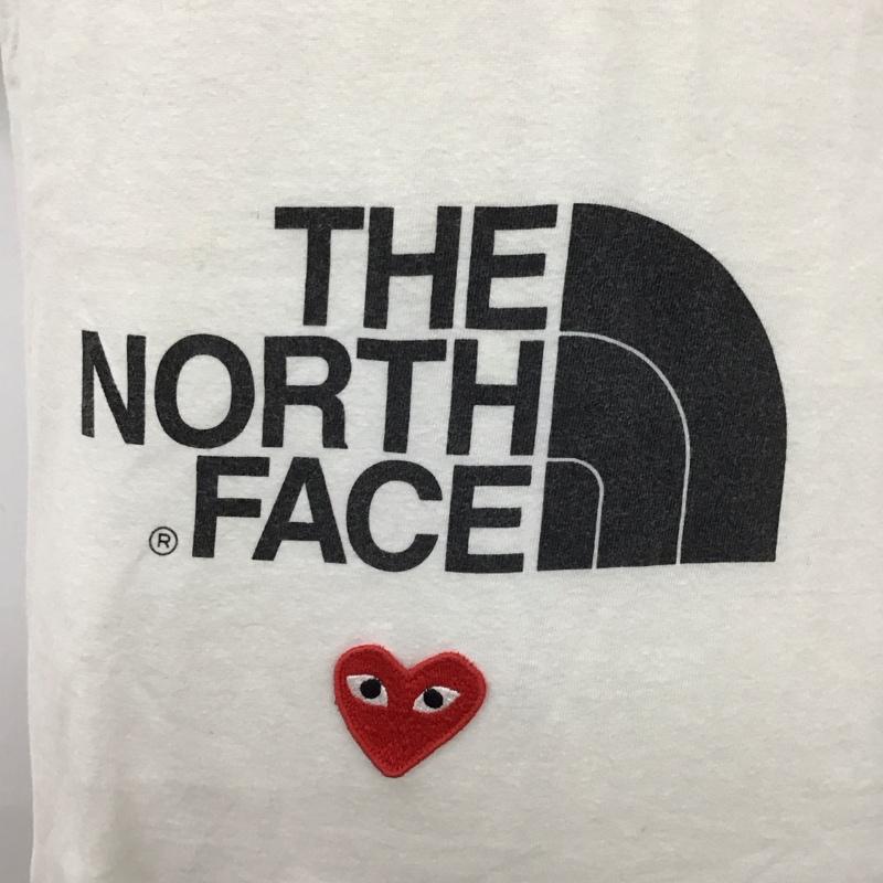 プレイコムデギャルソン PLAY COMME des GARCONS Tシャツ 半袖 ae-t202 THENORTHFACE コラボ 半袖カットソー ブリントTシャツ M ロゴ、文字 白 / ホワイト / レディース USED 古着 中古 10114673