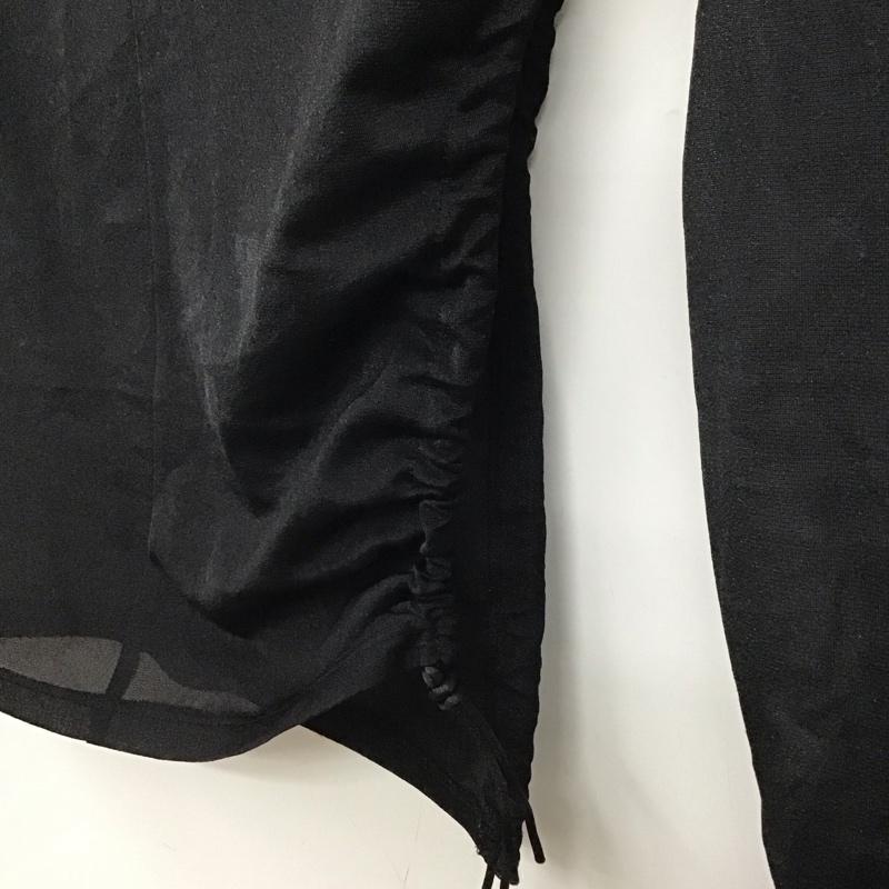 ルシェルブルー LE CIEL BLEU カットソー 長袖 26A62306 Design Gathered Cutout Top 36 無地 黒 / ブラック / レディース USED 古着 中古 10134216