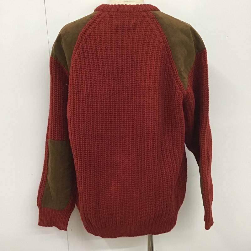チャップスラルフローレン CHAPSRALPHLAUREN ニット、セーター 長袖 長袖ニット セーター ラグラン クルーネックセーター 90s L 無地 赤 / レッド / X 茶 / ブラウン / メンズ USED 古着 中古 10105585