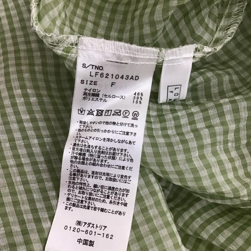 ローリーズファーム LOWRYS FARM シャツ、ブラウス 長袖 LF621043AD シアーチェックブラウス 長袖シャツ チェックシャツ FREE チェック 緑 / グリーン / レディース USED 古着 中古 10117492