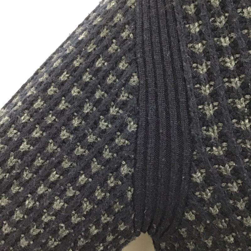 ダンヒル DUNHILL カーディガン 長袖 長袖ニットカーディガン リブニットカーディガン 前ボタン M 総柄 紺 / ネイビー / メンズ USED 古着 中古 10114980