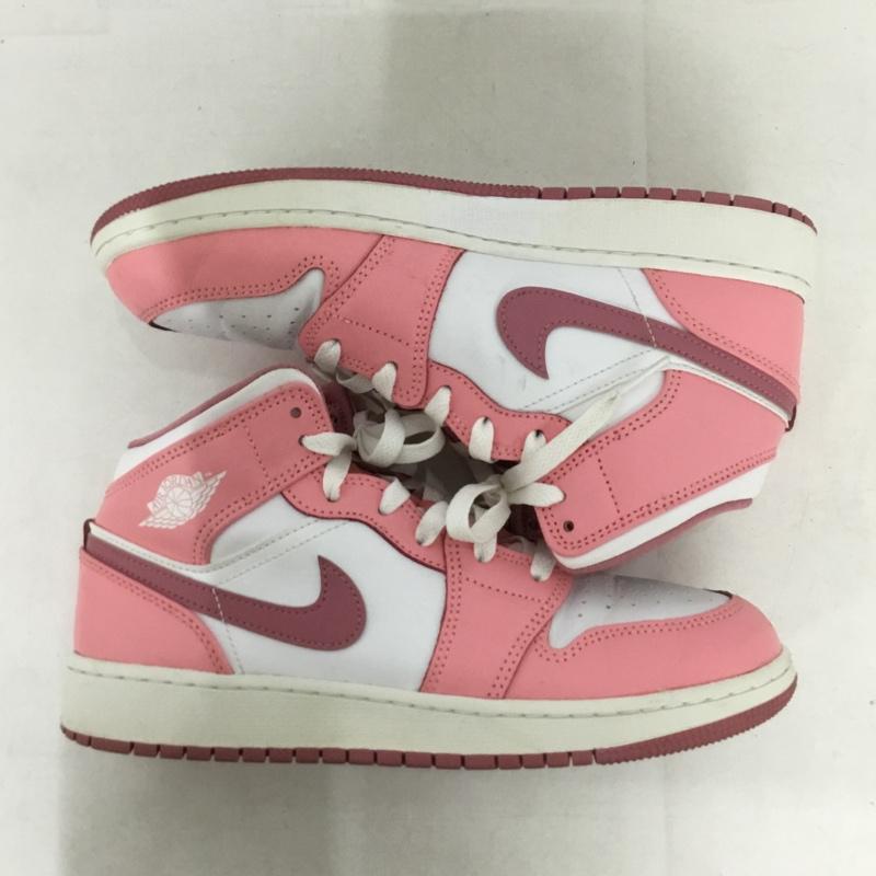 ナイキ NIKE スニーカー スニーカー DQ8423-616 AIR JORDAN 1 MID SE GS 24.5cm 24.5cm ロゴ、文字 白 / ホワイト / X 桃 / ピンク / レディース USED 古着 中古 10138333