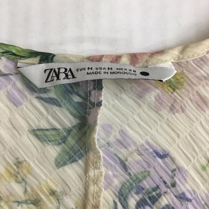 ザラ ZARA カットソー 長袖 Vネック M 花柄 マルチカラー / マルチカラー /  レディース USED 古着 中古 10113065