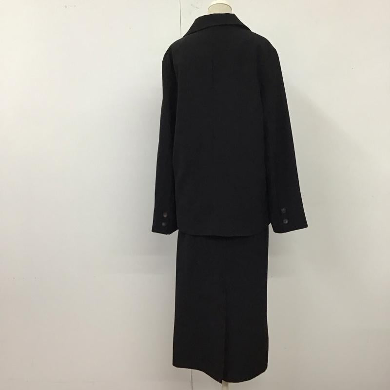 エミプラス emi+ スーツ ひざ丈スカート FREE 無地 黒 / ブラック / レディース USED 古着 中古 10121198