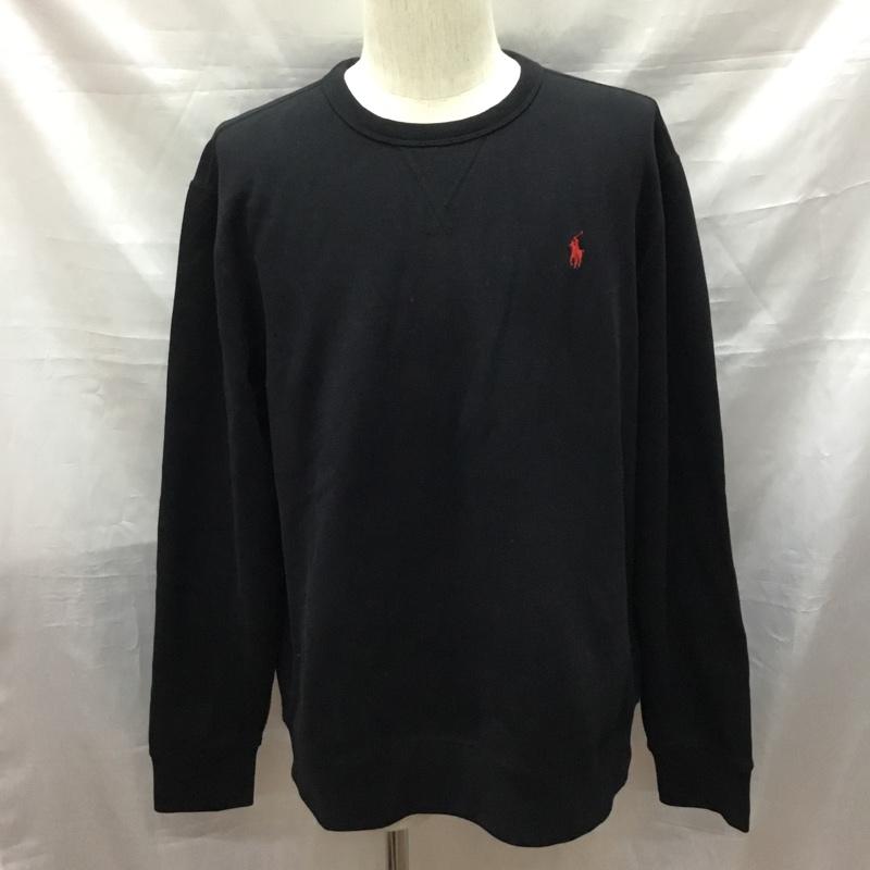 ポロラルフローレン POLO RALPH LAUREN トレーナー 長袖 スウェット 裏起毛 L ワンポイント 黒 / ブラック /  メンズ USED 古着 中古 10117162
