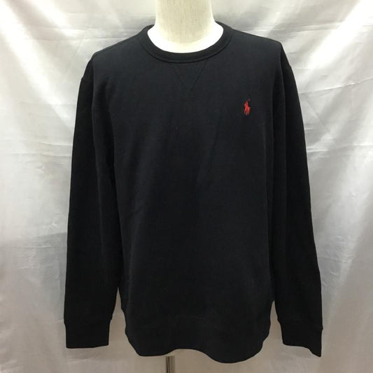 ポロラルフローレン POLO RALPH LAUREN トレーナー 長袖 スウェット 裏起毛 L ワンポイント 黒 / ブラック /  メンズ USED 古着 中古 10117162