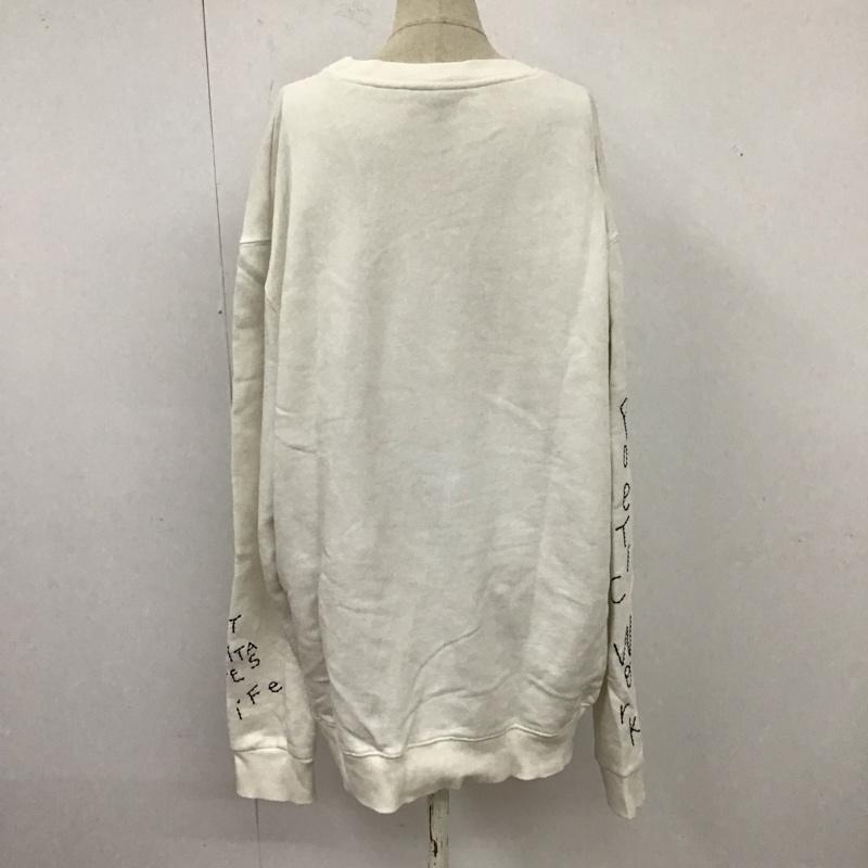 ザラ ZARA トレーナー 長袖 長袖トレーナー スウェット クルーネック リブスウェットカットソー L 刺繍 白 / ホワイト / レディース USED 古着 中古 10121652