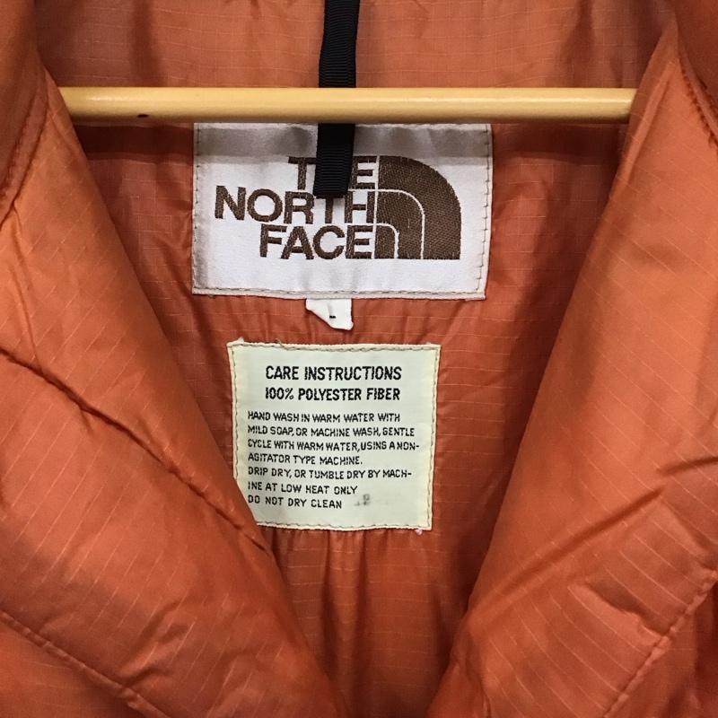 ザノースフェイス THE NORTH FACE ベスト ベスト ダウンベスト ノースリーブ 前ボタン 70s 80s L 無地 橙 / オレンジ / メンズ USED 古着 中古 10129873