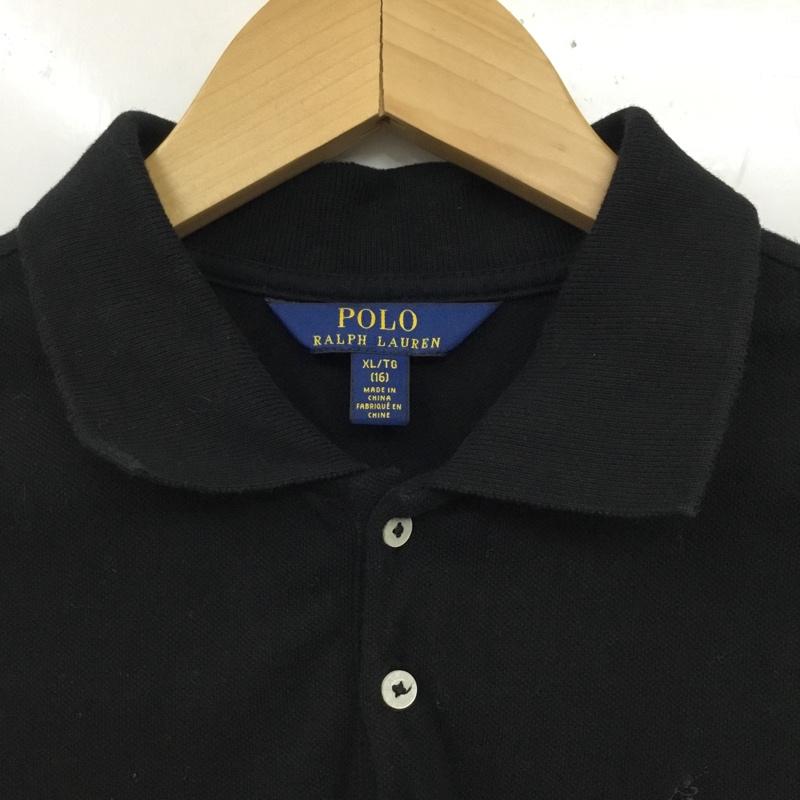 ポロラルフローレン POLO RALPH LAUREN ワンピース ロングスカート 半袖ワンピース ポロシャツ フレアスカート ロングスカート XL ロゴ、文字 黒 / ブラック / レディース USED 古着 中古 10110312