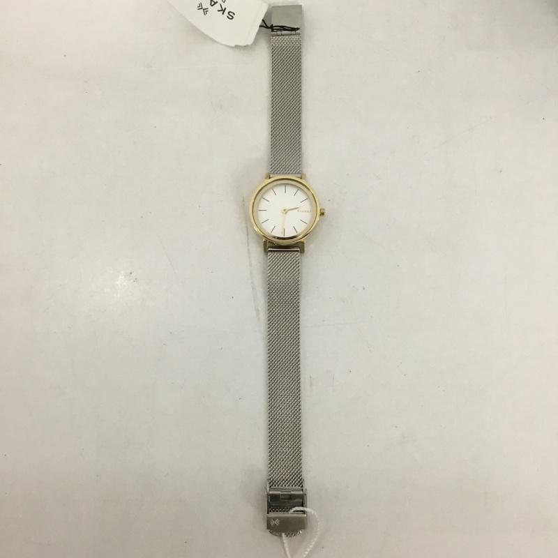 スカーゲン SKAGEN 腕時計 アナログ(クォーツ式) SKW2445 箱有 ロゴ、文字 金 / ゴールド / X 銀 / シルバー / レディース USED 古着 中古 10127308