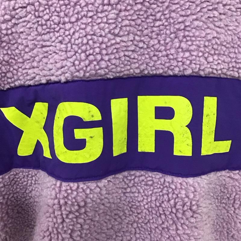 エックスガール X-girl ジャケット、上着 ジャンパー、ブルゾン ジップアップカラー フリースジャケット アウター カジュアルジャケット 1 ロゴ、文字 紫 / パープル / レディース USED 古着 中古 10124219