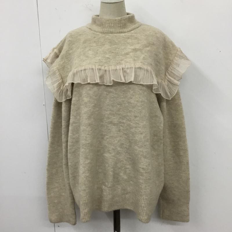 ザラ ZARA ニット、セーター 長袖 長袖ニットカットソー ニット セーター クルーネックニット XS 無地 ベージュ / ベージュ /  レディース USED 古着 中古 10110305