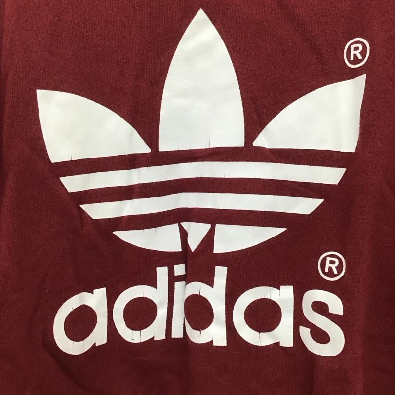 アディダス adidas トレーナー 長袖 長袖トレーナー スウェット クルーネック プルオーバー S ロゴ、文字 えんじ / ワインレッド / メンズ USED 古着 中古 10131490