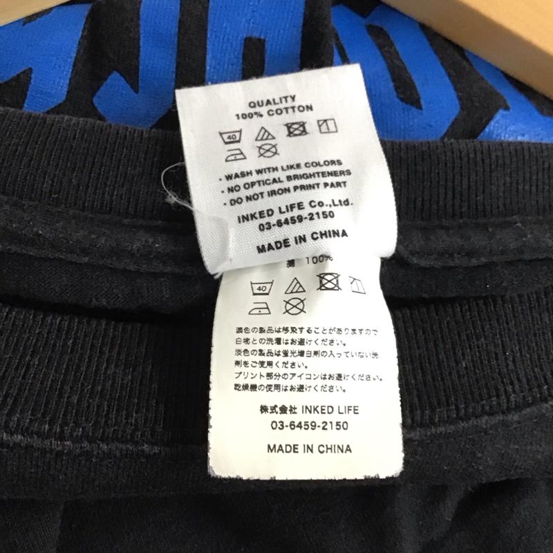 ソフトマシーン Softmachine Tシャツ 長袖 長袖カットソー プリントカットソー クルーネック L ロゴ、文字 黒 / ブラック / メンズ USED 古着 中古 10137280