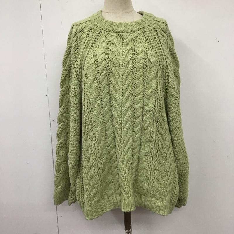 マウジー MOUSSY ニット、セーター 長袖 010esw70-0550 RAGLANSLEEVECABLEニット 長袖ニットカットソー FREE 無地 緑 / グリーン / レディース USED 古着 中古 10122970