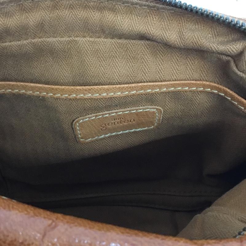 ゲンテン genten ウエストバッグ ウエストバッグ レザー ボディバッグ ロゴ、文字 茶 / ブラウン / メンズ USED 古着 中古 10128325