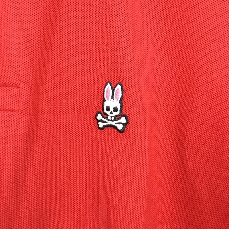 サイコバニー Psycho Bunny ポロシャツ 半袖 PB-11-86000 ストレッチ 3 ワンポイント 赤 / レッド / メンズ USED 古着 中古 10136489