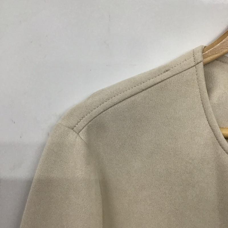 ザラ ZARA ジャケット、上着 ジャケット、ブレザー ノーカラー フェイクスエード L 無地 ベージュ / ベージュ / レディース USED 古着 中古 10138672
