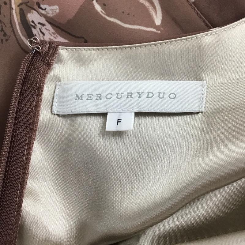 マーキュリーデュオ MERCURYDUO ワンピース ロングスカート 002120302701-01 水彩フラワーフレアスリーブワンピース Vネック FREE 花柄 茶 / ブラウン /  レディース USED 古着 中古 10133343