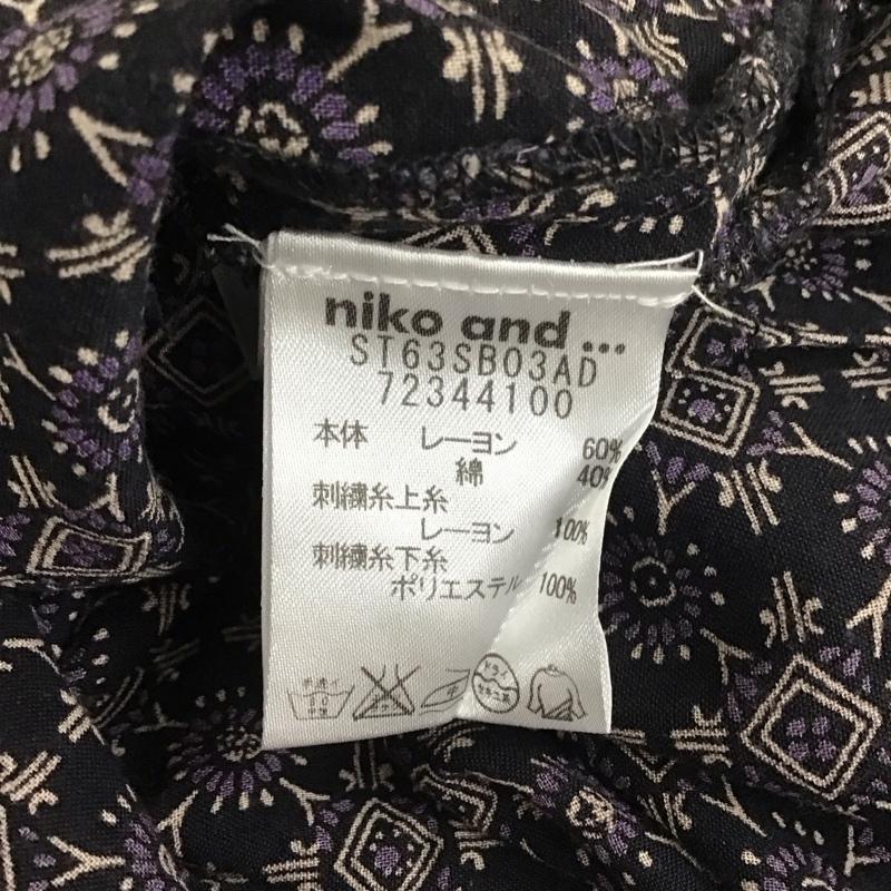 ニコアンド niko and... カットソー 半袖 半袖カットソー Vネック シャツカットソー プリントカットソー 総柄 マルチカラー / マルチカラー /  レディース USED 古着 中古 10112114