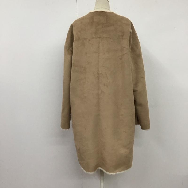 アデイインザライフ ユナイテッドアローズ A day in the life UNITED ARROWS コート コート一般 6425-699-0181 ノーカラー フェイクムートン 36 無地 茶 / ブラウン / レディース USED 古着 中古 10122884