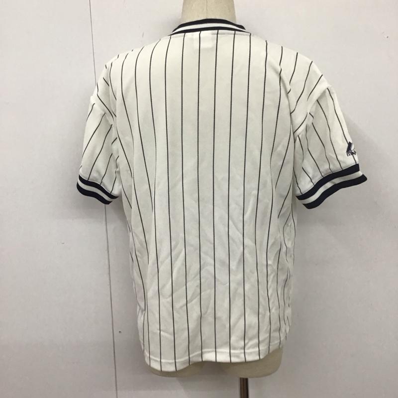 マジェスティック MAJESTIC カットソー 半袖 半袖カットソー プリントTシャツ スポーツウェア M ストライプ 白 / ホワイト / メンズ USED 古着 中古 10111151