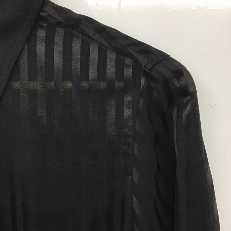 イヴサンローラン Yves Saint Laurent シャツ、ブラウス 長袖 長袖シャツ ストライプシャツ カラーシャツ シアーシャツ 36 ストライプ 黒 / ブラック / レディース USED 古着 中古 10135063