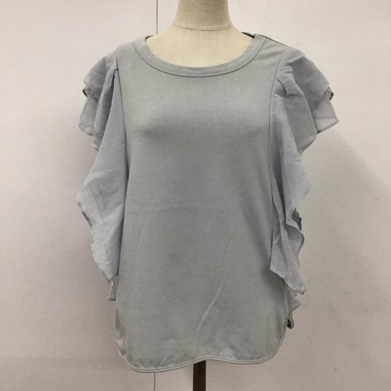 ロッソ ROSSO カットソー 半袖 RA75-23B008 袖フリル FREE 無地 水色 / ライトブルー /  レディース USED 古着 中古 10114094