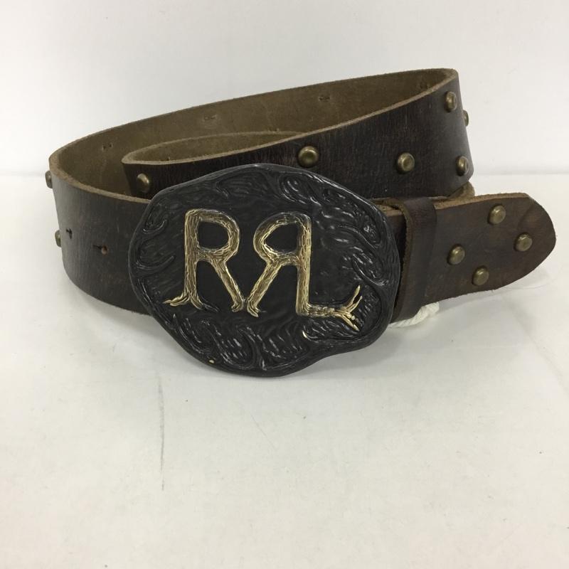 ダブルアールエル RRL ベルト・バックル ベルト 5610520 スタッズ レザー バックルベルト 無地 茶 / ブラウン / メンズ USED 古着 中古 10127789