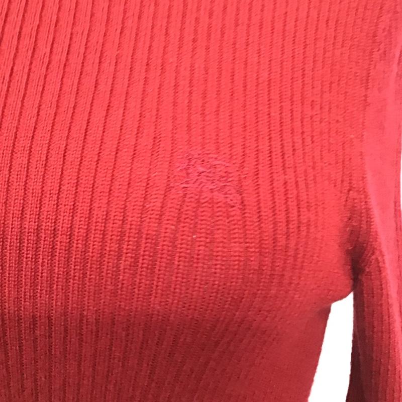 バーバリーブルーレーベル BURBERRY BLUE LABEL ニット、セーター 長袖 FBF29-569-15 タートルネック リブ 38 ワンポイント 赤 / レッド /  レディース USED 古着 中古 10115481
