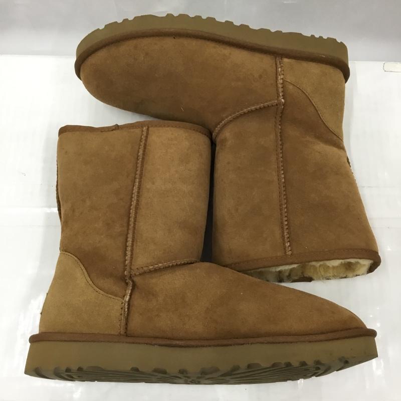 アグ UGG ブーツ 一般 5800 Classic Short シープスキン 27cm 箱有 27.0cm ロゴ、文字 茶 / ブラウン / メンズ USED 古着 中古 10105865
