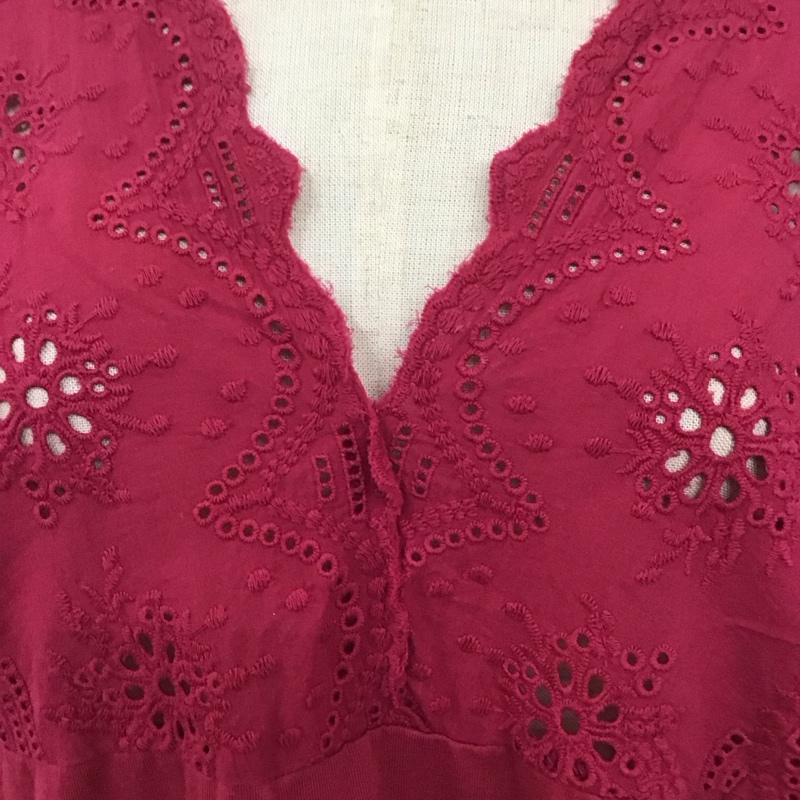 サマンサモスモスブルー Samansa Mos2 blue カットソー 半袖 1706715 フレンチスリーブ FREE 刺繍 ボルドー / ボルドー /  レディース USED 古着 中古 10109057