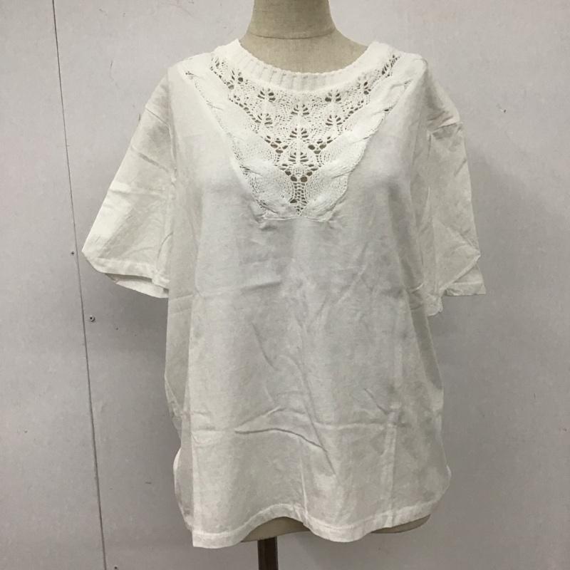 ザラ ZARA カットソー 半袖 7901 480 250 ニット切替 M 無地 白 / ホワイト /  レディース USED 古着 中古 10106996