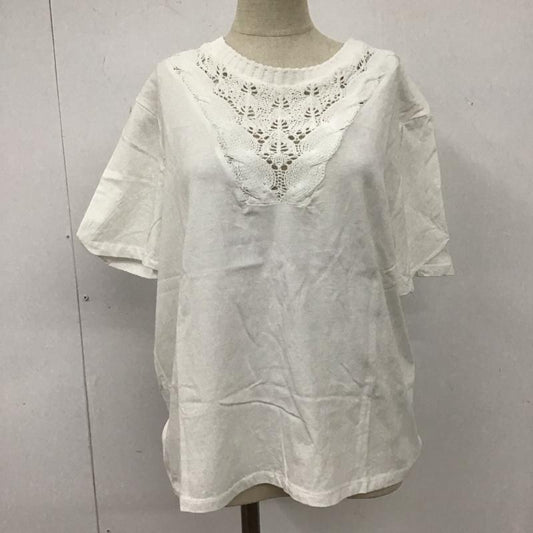 ザラ ZARA カットソー 半袖 7901 480 250 ニット切替 M 無地 白 / ホワイト /  レディース USED 古着 中古 10106996