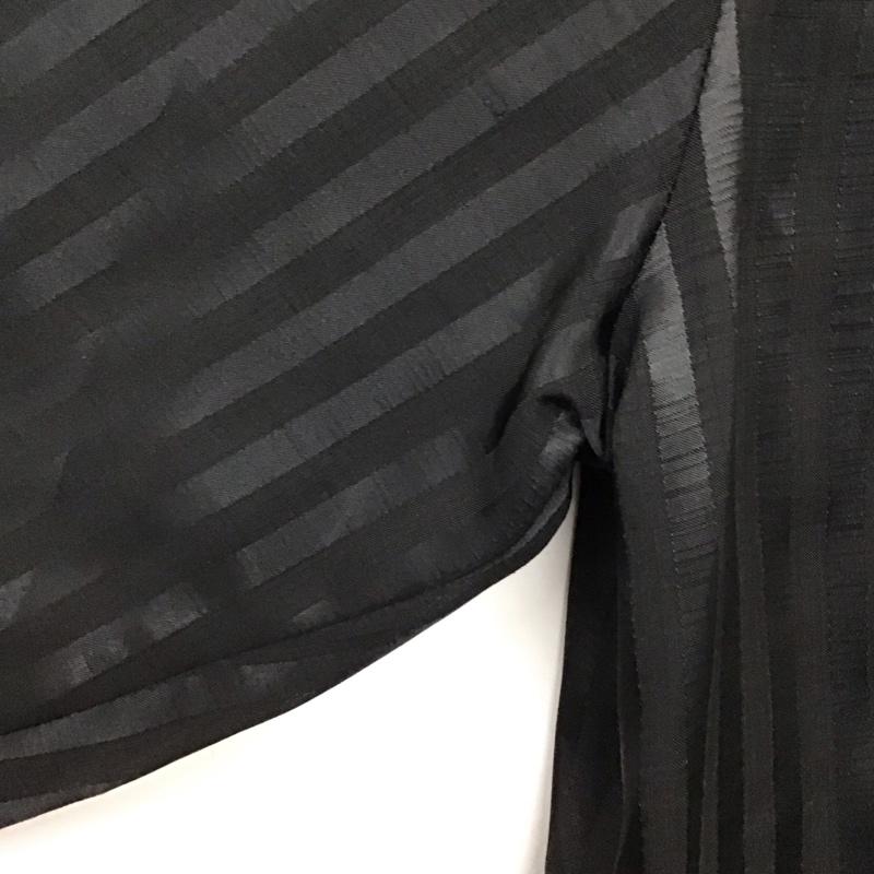 イヴサンローラン Yves Saint Laurent シャツ、ブラウス 長袖 長袖シャツ ストライプシャツ カラーシャツ シアーシャツ 36 ストライプ 黒 / ブラック / レディース USED 古着 中古 10135063