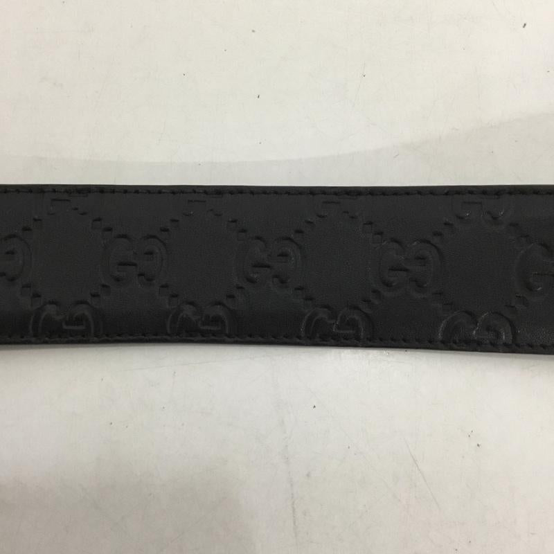 グッチ GUCCI ベルト・バックル ベルト 411924 CWCIN GG レザー ロゴ、文字 黒 / ブラック / メンズ USED 古着 中古 10134770