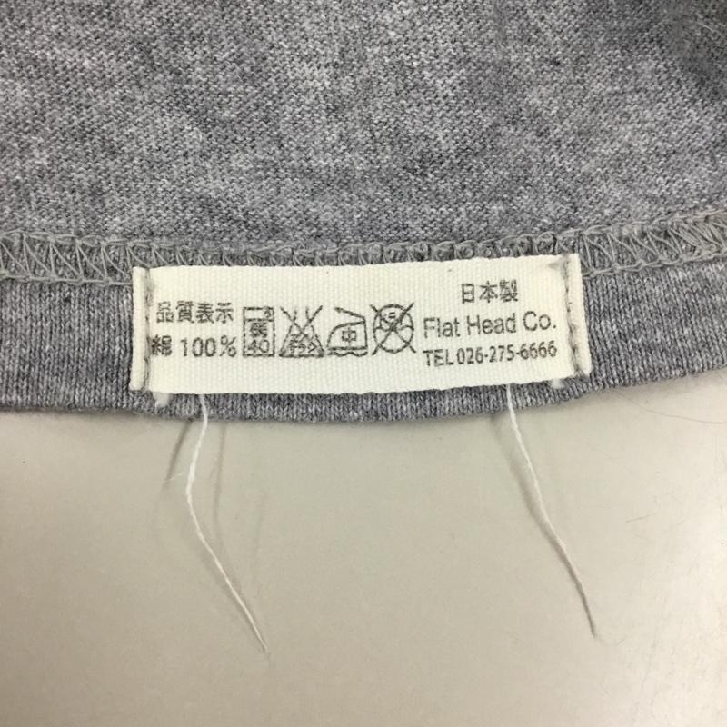 フラットヘッド FLATHEAD Tシャツ 半袖 38 プリント 灰 / グレー / メンズ USED 古着 中古 10109608