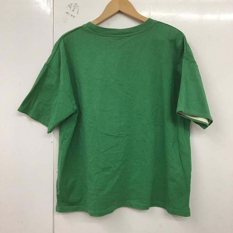 ニコアンド niko and... Tシャツ 半袖 M ロゴ、文字 X プリント 緑 / グリーン / レディース USED 古着 中古 10129740