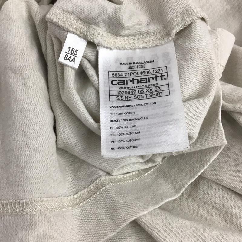 カーハート Carhartt Tシャツ 半袖 半袖カットソー プリントTシャツ クルーネックカットソー XS ロゴ、文字 白 / ホワイト / メンズ USED 古着 中古 10137129