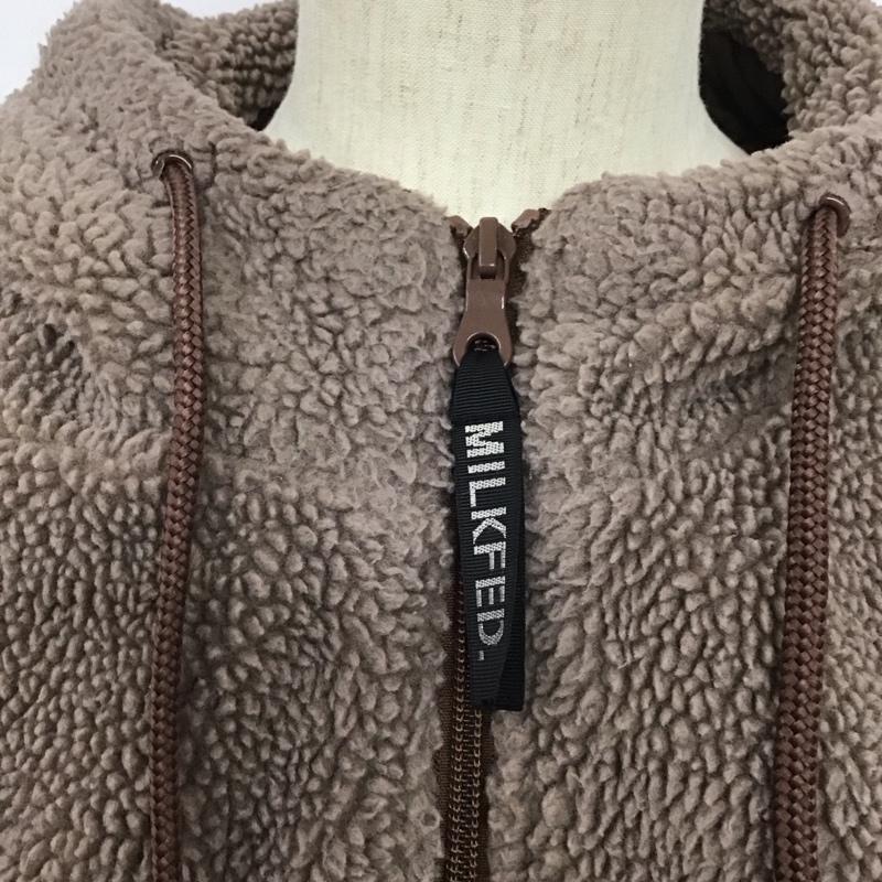ミルクフェド MILKFED. ジャケット、上着 ジャンパー、ブルゾン ジップアップジャケット パーカー ボアパーカージャケット アウター M ロゴ、文字 茶 / ブラウン / レディース USED 古着 中古 10126069