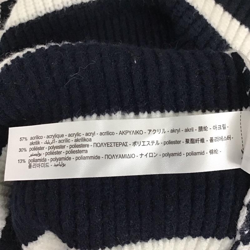 ザラ ZARA ニット、セーター 長袖 9667 126 105 フード付き M ボーダー柄 紺 / ネイビー / X 白 / ホワイト /  レディース USED 古着 中古 10115292
