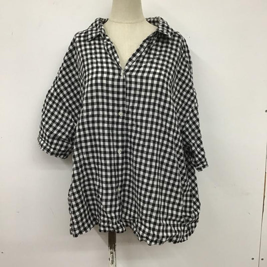 ニコアンド niko and... カットソー 半袖 半袖シャツ カラーシャツ 半袖カットソー チェックシャツ 3 チェック 白 / ホワイト / X 黒 / ブラック /  レディース USED 古着 中古 10106858
