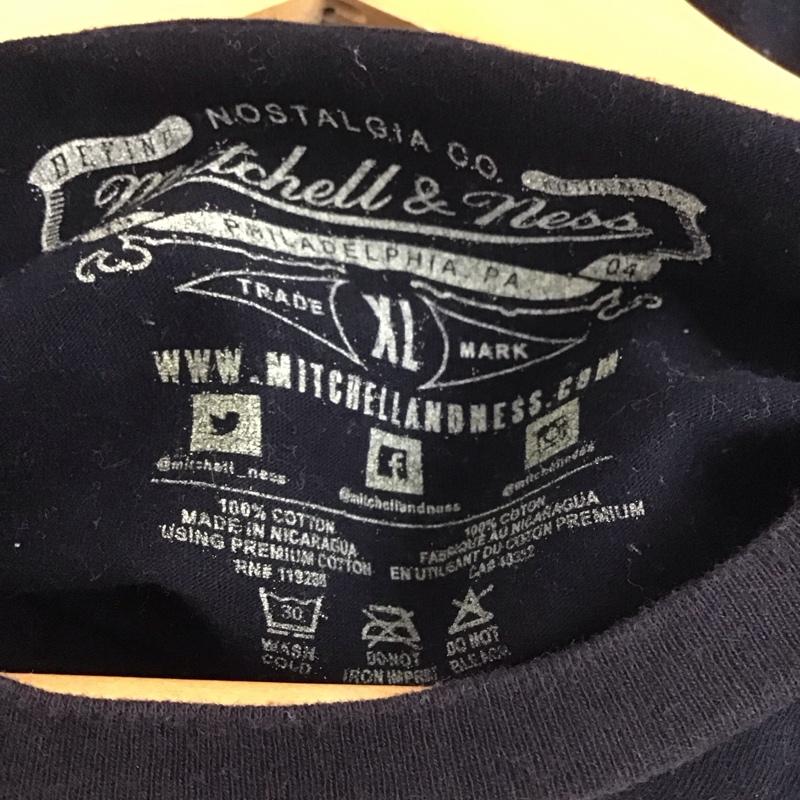 ミッチェルアンドネス Mitchell&Ness Tシャツ 半袖 半袖カットソー プリントTシャツ クルーネックカットソー XL ロゴ、文字 黒 / ブラック / メンズ USED 古着 中古 10137953